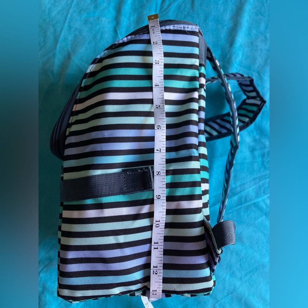 PACKIT Striped Insulated Lunch Bag Backpack- Blue, Green, Black NWT - Picture 6 of 12